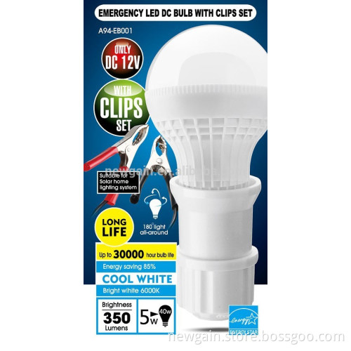 EMERGENCY LIGHT. PROTABLE LED LIGHT. EMERGENCY LED DC BULB WITH CLIPS SET